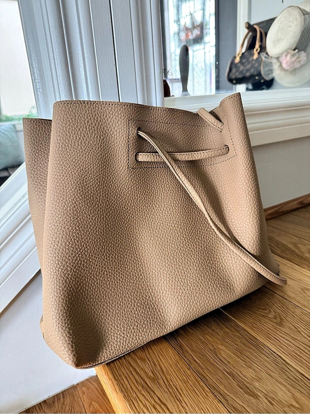 Textured Tote in Brown Like New